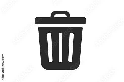 Trash can icon, delete symbol vector. Flat simple garbage bin pictogram. Remove button for web design, app, UI. Isolated rubbish basket sign. Wastebasket logo concept.