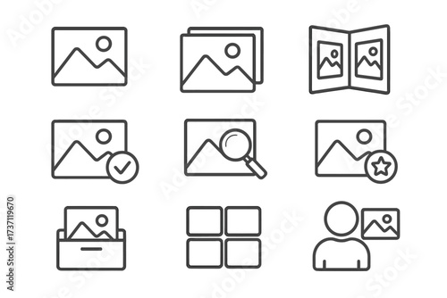 Related image collection with editable stroke, perfect for infographics, articles, books, flyers, banners, and presentations, vector cartoon illustration, transparent background, UI icons set