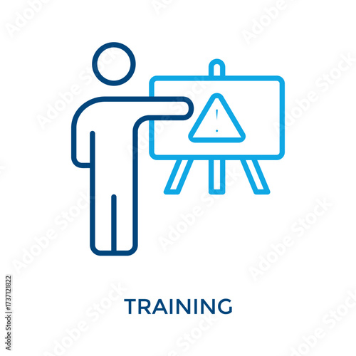 Training Icon Outline Color Style. Vector Illustration For Graphic Design