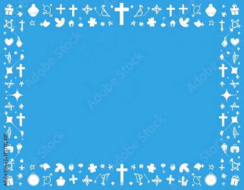 Religious Christian Cross Border Design.