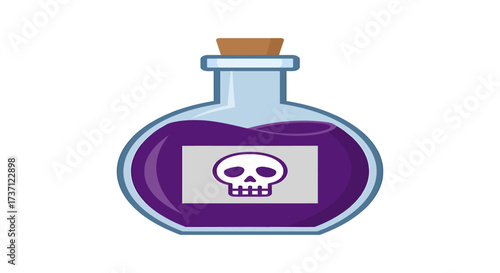poison bottle with skull label containing purple liquid a dangerous vial used for toxicity concepts in a scientific or fantasy setting