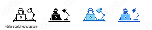 Work From Home  Icon Set Multiple Style Collection