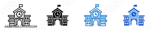 Campus  Icon Set Multiple Style Collection
