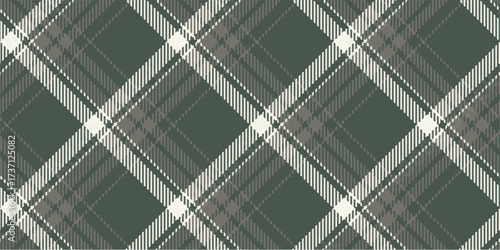 Vector checkered pattern or plaid pattern with dark green base color with white and light green lines.