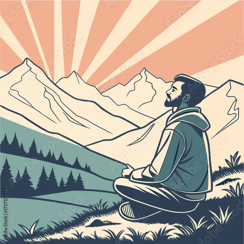 yoga in  the forest
