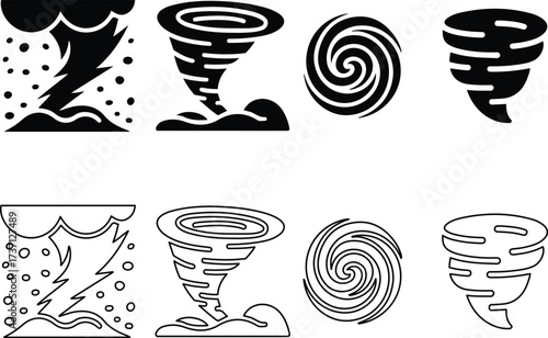 Tornado, Storm, and Severe Weather Disaster Icon Set