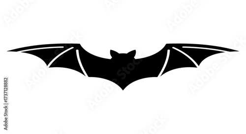 black bat silhouette flapping wings a halloween symbol spooky season dark and nocturnal eerie illustration for holiday backgrounds