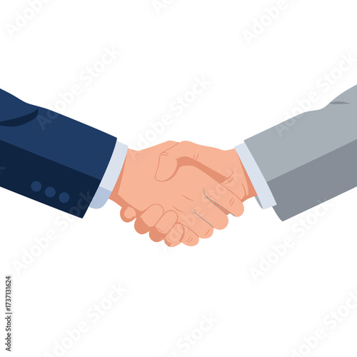 Business Handshake Agreement and Partnership Illustration.