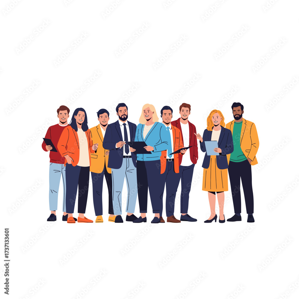 Fototapeta premium Diverse Team of Professionals Standing Together in a Group.