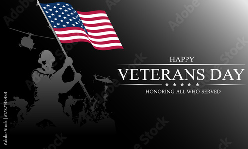 Happy Veterans Day United States of America background vector illustration