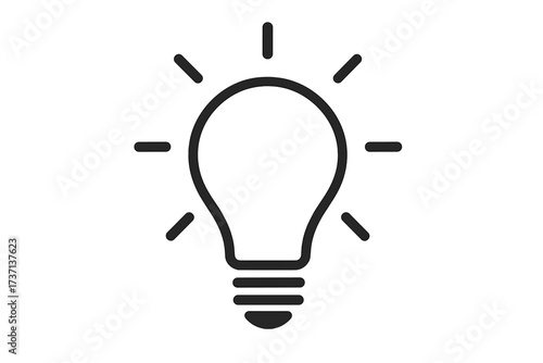 Light bulb line icon. Symbol of creativity, innovation, and inspiration. Metaphor for a great idea, solution, knowledge, and creative thinking. Electric lamp pictogram.
