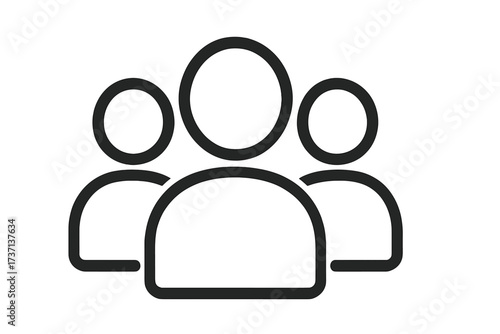 Group of people icon. Concept for teamwork, community, and social network. Business team leadership symbol. User profile avatar. Flat line vector for web design, app interface.