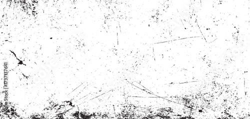 Dust particle and dust grain texture or dirt overlay Vector grunge abstract texture overlay texture of dust and scratches on a black background.