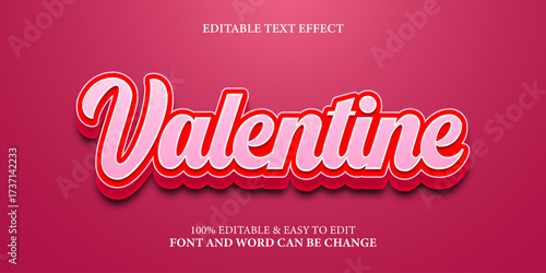 Valentine day editable text effect,love text style