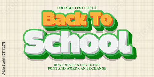 Back to school editable text effect, graduation text style