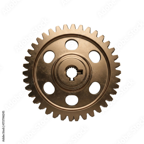 antique clock gear, vintage cog wheel, aged brass mechanism, steampunk machinery part, intricate watch component, single gear isolated, transparent background png, old timepiece gear, historical clock