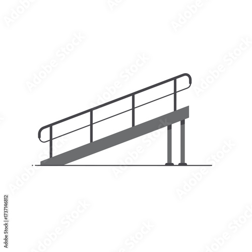 Wheelchair Accessible Ramp with Handrails