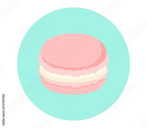 ピンクのマカロンのイラスト　ベクター
