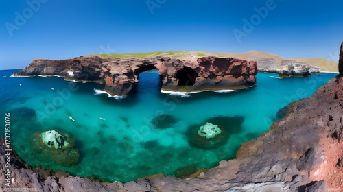 Geological artwork beneath the waves