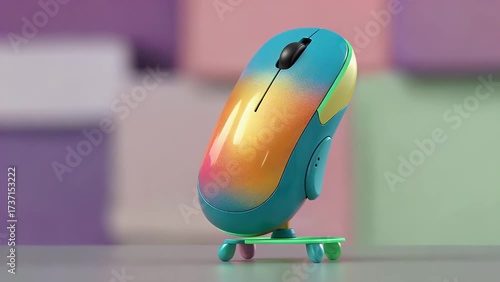 Three-Dimensional Rendered of Megaphone Combined with Computer Mouse on Solid Colored Background