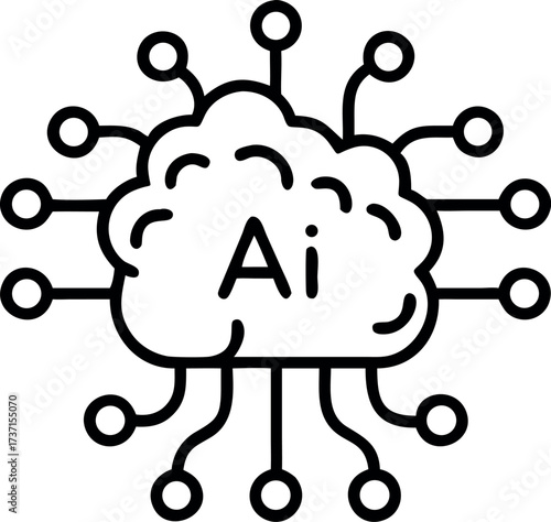 Artificial intelligence cloud with neural network connections modern technology concept