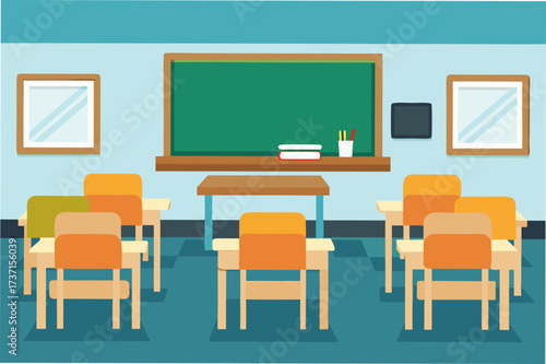school classroom with table