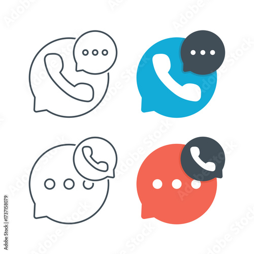 Phone call with message icon. Illustration vector