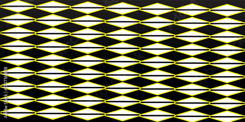 Black background with white and gray elements that make up the grid