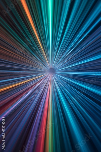 Light Burst of Energy: A captivating display of radiating energy, where vibrant rays of light explode outwards from a central point, showcasing a dynamic interplay of colors and motion.