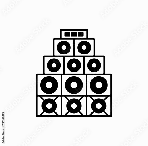 Reggae Sound System Silhouette – Jamaican Street Party Speakers