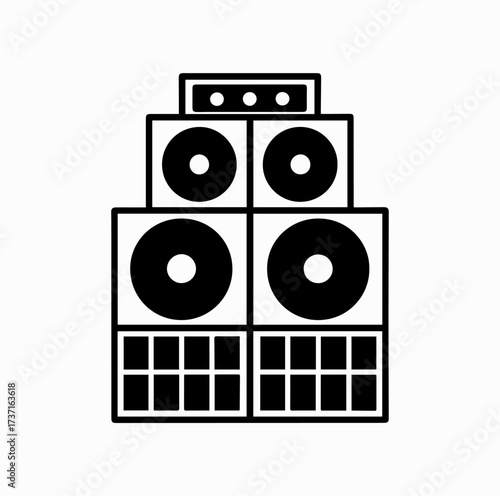 Reggae Sound System Silhouette – Jamaican Street Party Speakers