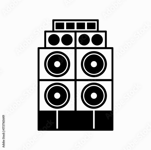 Reggae Sound System Silhouette – Jamaican Street Party Speakers