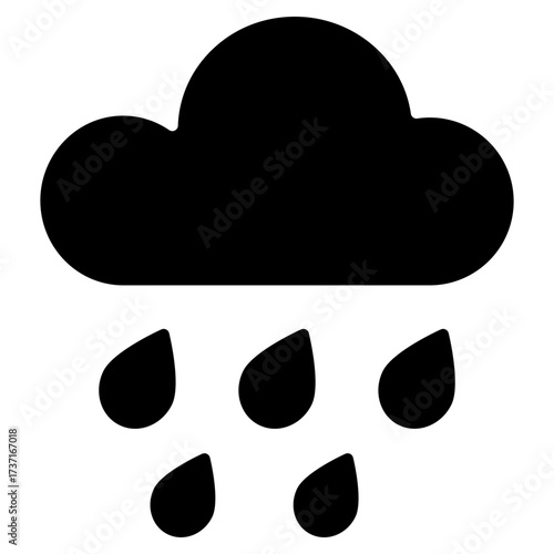 rainy glyph icon