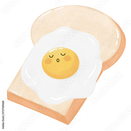 fried egg on a  bread