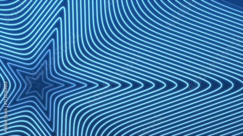 Abstract geometric design with curved lines and a star, perfect for backgrounds, textiles, packaging, and branding projects that require a modern touch.