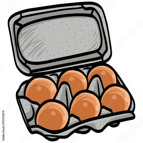 Eggs in Egg Box Free Range Vector Illustration