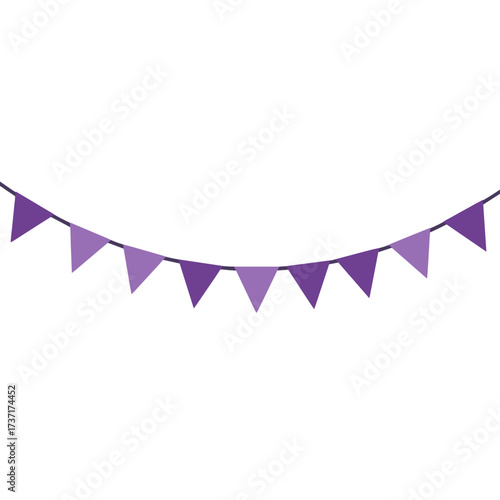 Violet and Lavender Triangle Bunting Garland