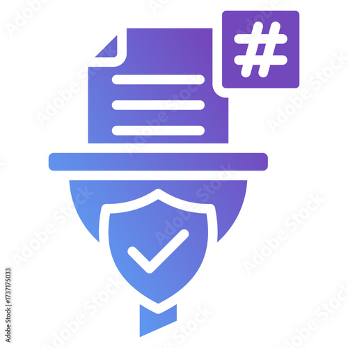 Hash Document Security Glyph Gradient Icon