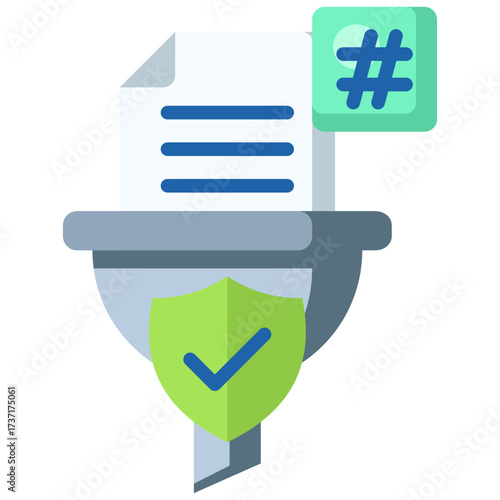Hash Document Security Flat Icon