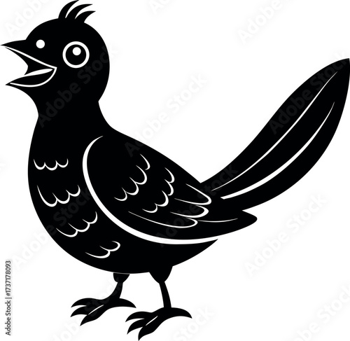 Cuckoo Bird Smiling Silhouette Illustration