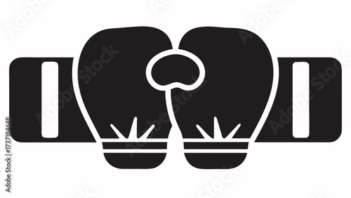 Bold boxing gloves icon ready for a powerful workout, fitness or martial arts design that conveys strength and determination, a symbol of victory