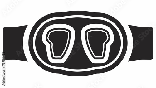 Bold graphic of climbing carabiners on a belt buckle, perfect for outdoor adventure brands, fitness promotions, and sports apparel designs requiring a rugged touch