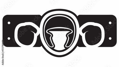 Sleek racing emblem, bold motorsport icon for branding, a champion's badge. Adrenaline, speed, and victory symbolized in a modern, dynamic design.