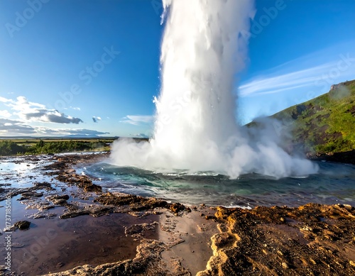Wallpaper Mural Icelandic Geothermal Geyser Eruption. Torontodigital.ca