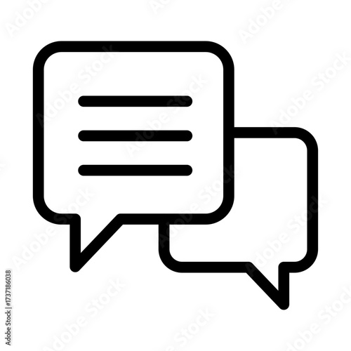 Speech Bubbles Line Icon of Interviews (Design) Icon Set