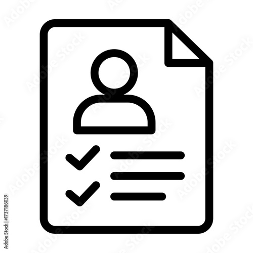 Profile with Checklist Line Icon of Interviews (Design) Icon Set