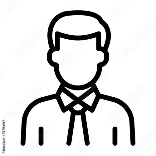 Person in Suit Line Icon of Interviews (Design) Icon Set