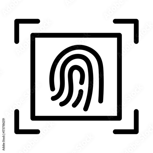 Fingerprint Scan Line Icon of Pattern Recognition Icon Set