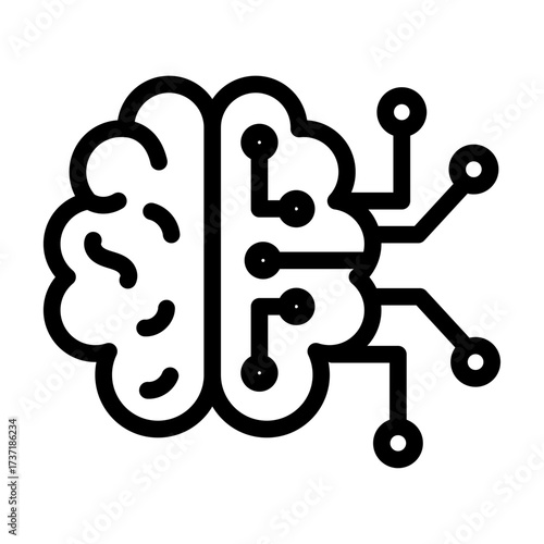 Brain with Circuit Line Icon of Pattern Recognition Icon Set