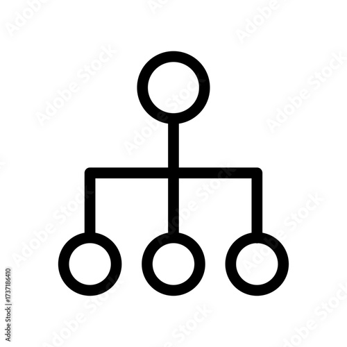 Circle With Three Child Circles Line Icon of Hierarchy (Design) Icon Set